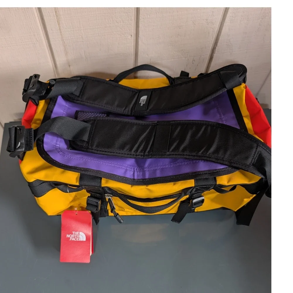 The North Face Base Camp Duffel XS 31L Summit Gold Red Purple Backpack Straps